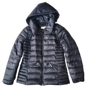 Michael Kors Black Hooded Puffer Jacket Winter Womens Small